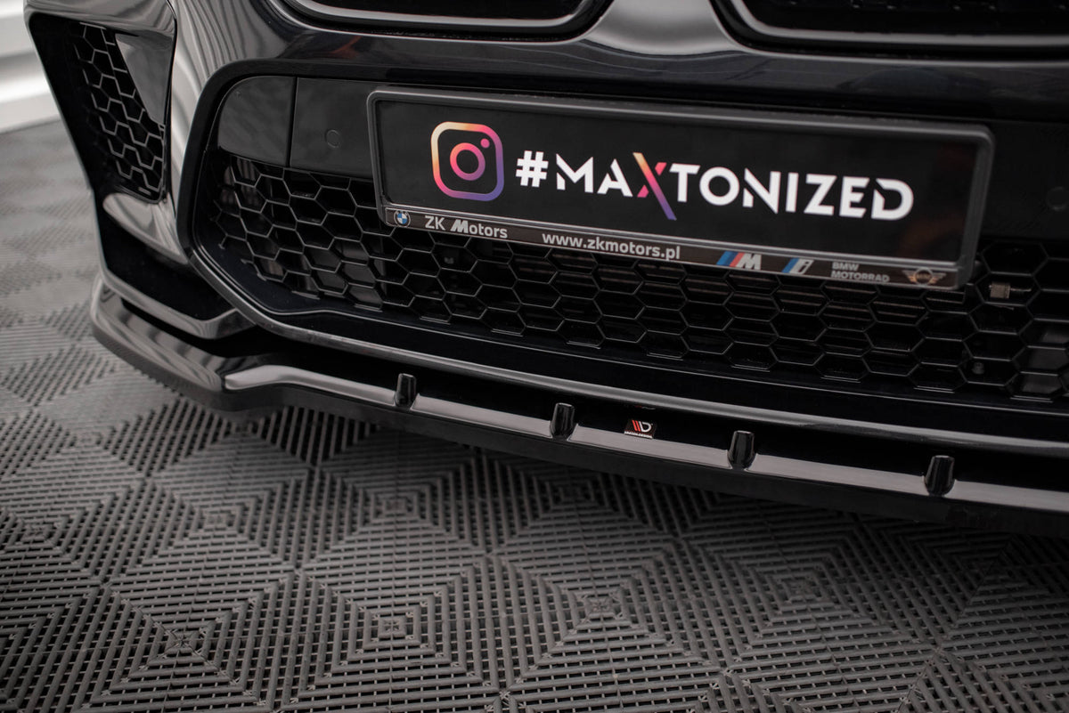 Street+ Spoilerlippe Front Ansatz V.1 passend für BMW X6 M F96 schwarz Hochglanz – Ansicht 4