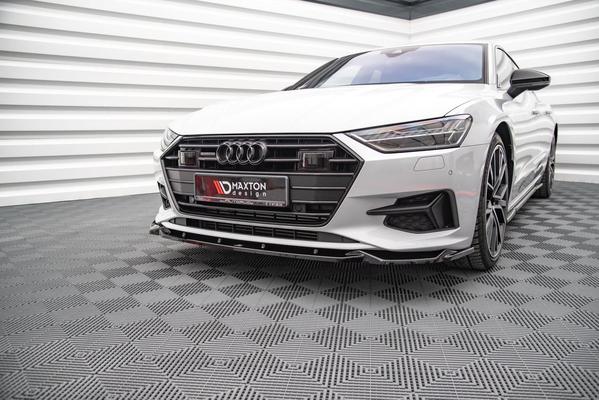 Street+ Spoilerlippe Front Ansatz V.2 passend für Audi A7 C8 schwarz Hochglanz – Ansicht 1