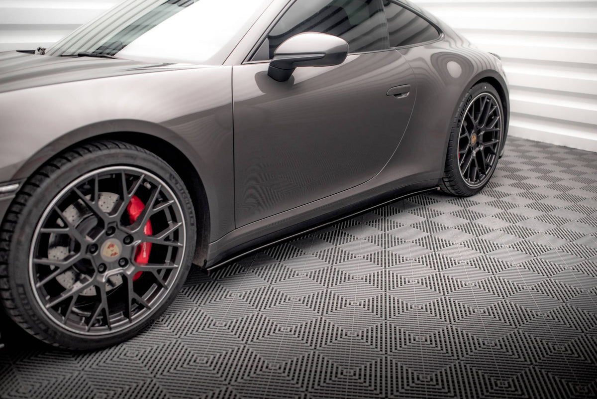 Street+ Seitenschweller Leisten passend für Porsche 911 Carrera 4S 992 schwarz Hochglanz – Ansicht 3