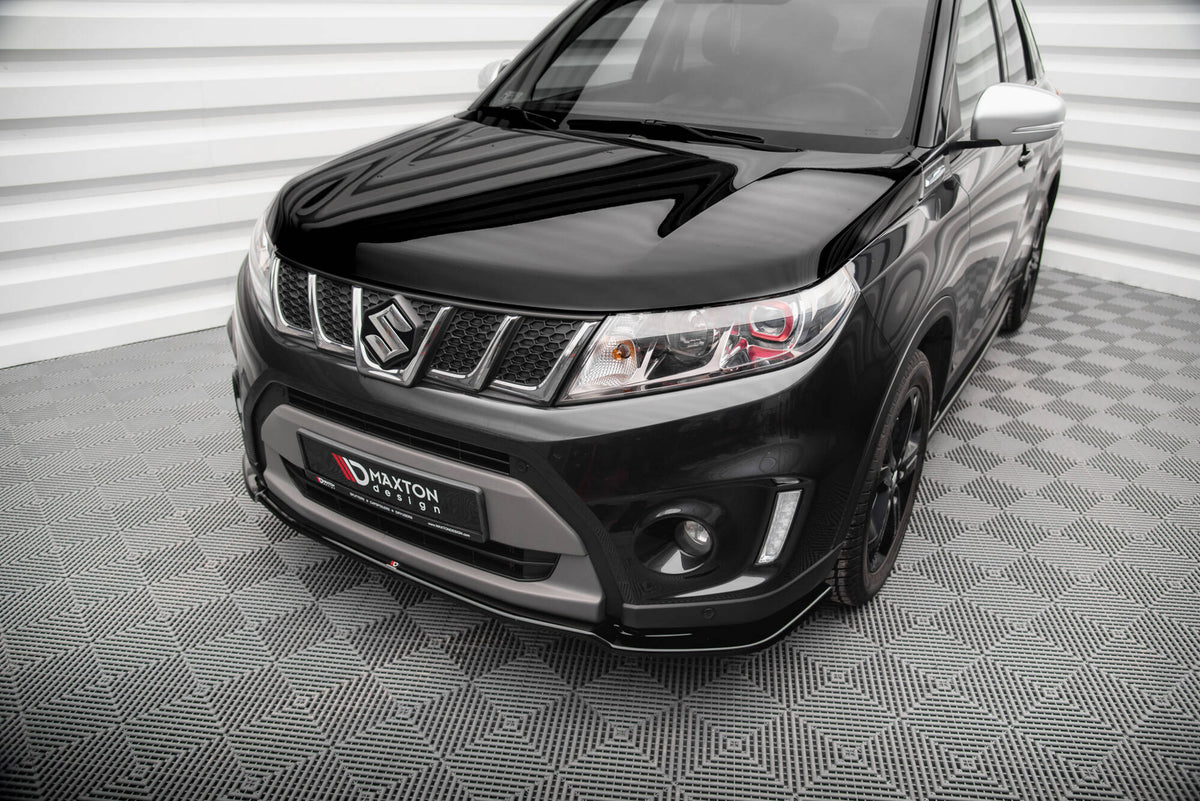 Street+ Spoilerlippe Front Ansatz V.1 passend für Suzuki Vitara S Mk2 schwarz Hochglanz – Ansicht 4