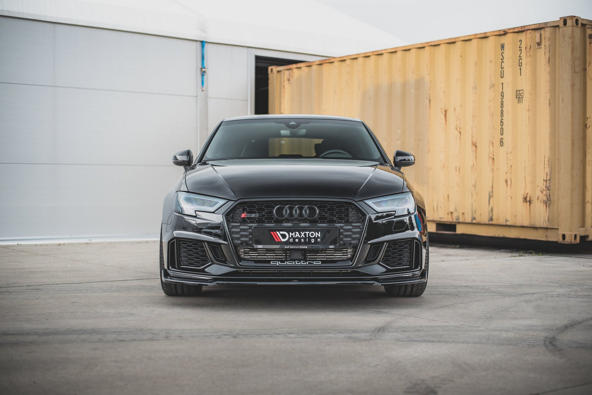 Street+ Spoilerlippe Front Ansatz V.3 passend für Audi RS3 8V FL Sportback schwarz Hochglanz – Ansicht 4