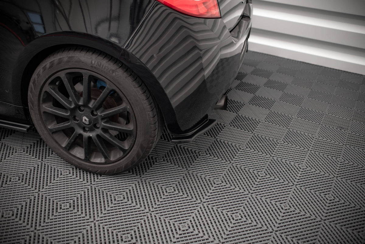 Heck Ansatz Flaps Diffusor passend für RENAULT CLIO III RS schwarz Hochglanz – Ansicht 3