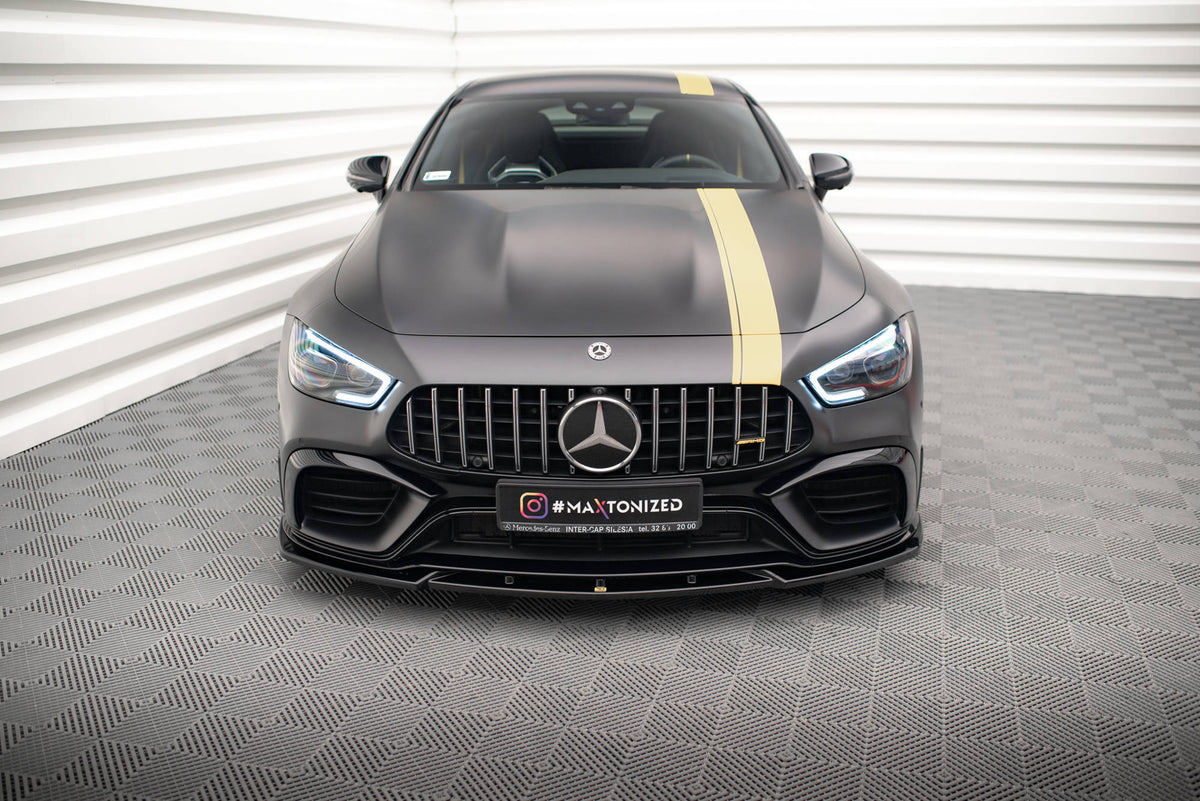 Street+ Spoilerlippe Front Ansatz V.3 passend für Mercedes-AMG GT 63S 4 Door Coupe Aero X290 schwarz Hochglanz – Ansicht 1