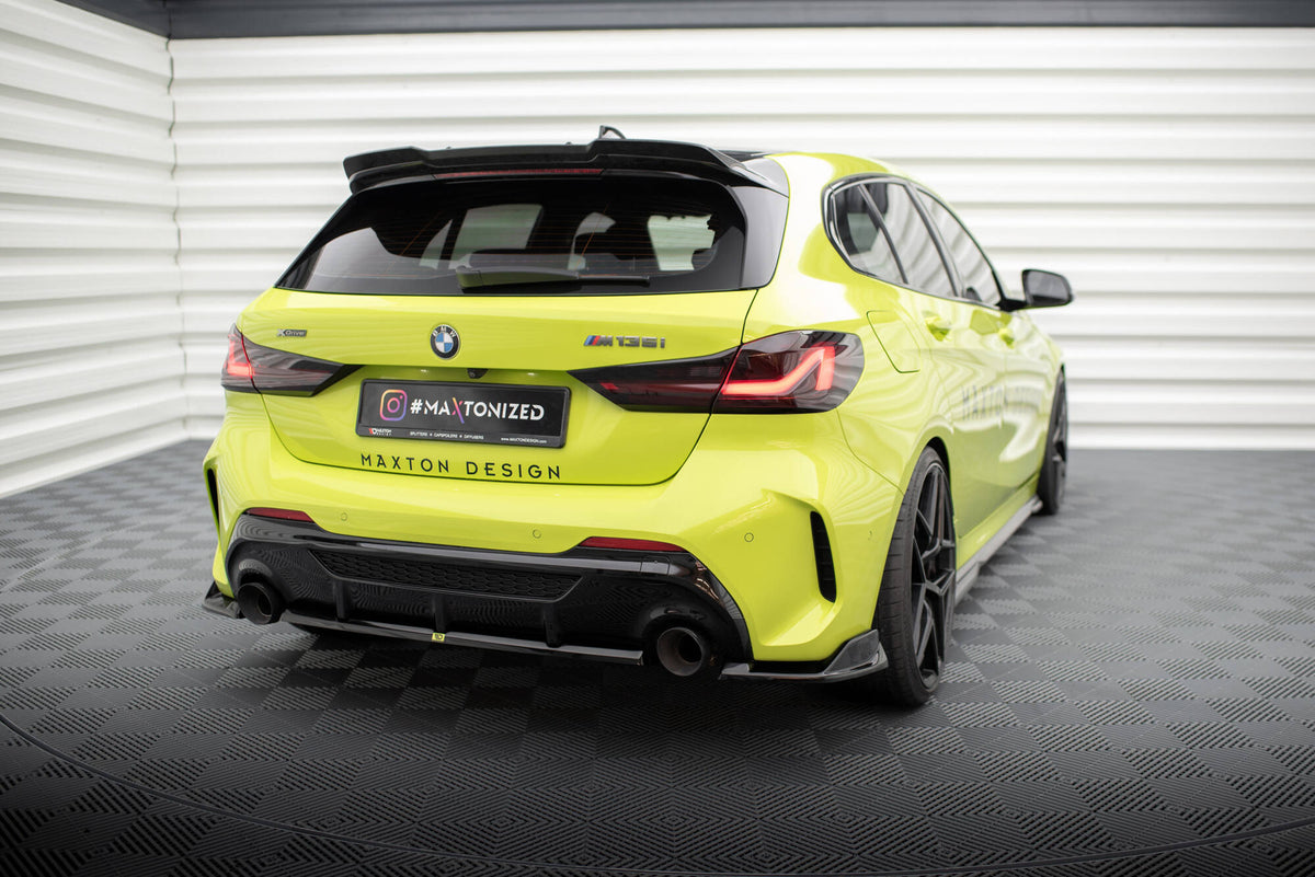 Heck Ansatz Flaps Diffusor passend für V.9 BMW 1er M-Paket / M135i F40 schwarz Hochglanz – Ansicht 3