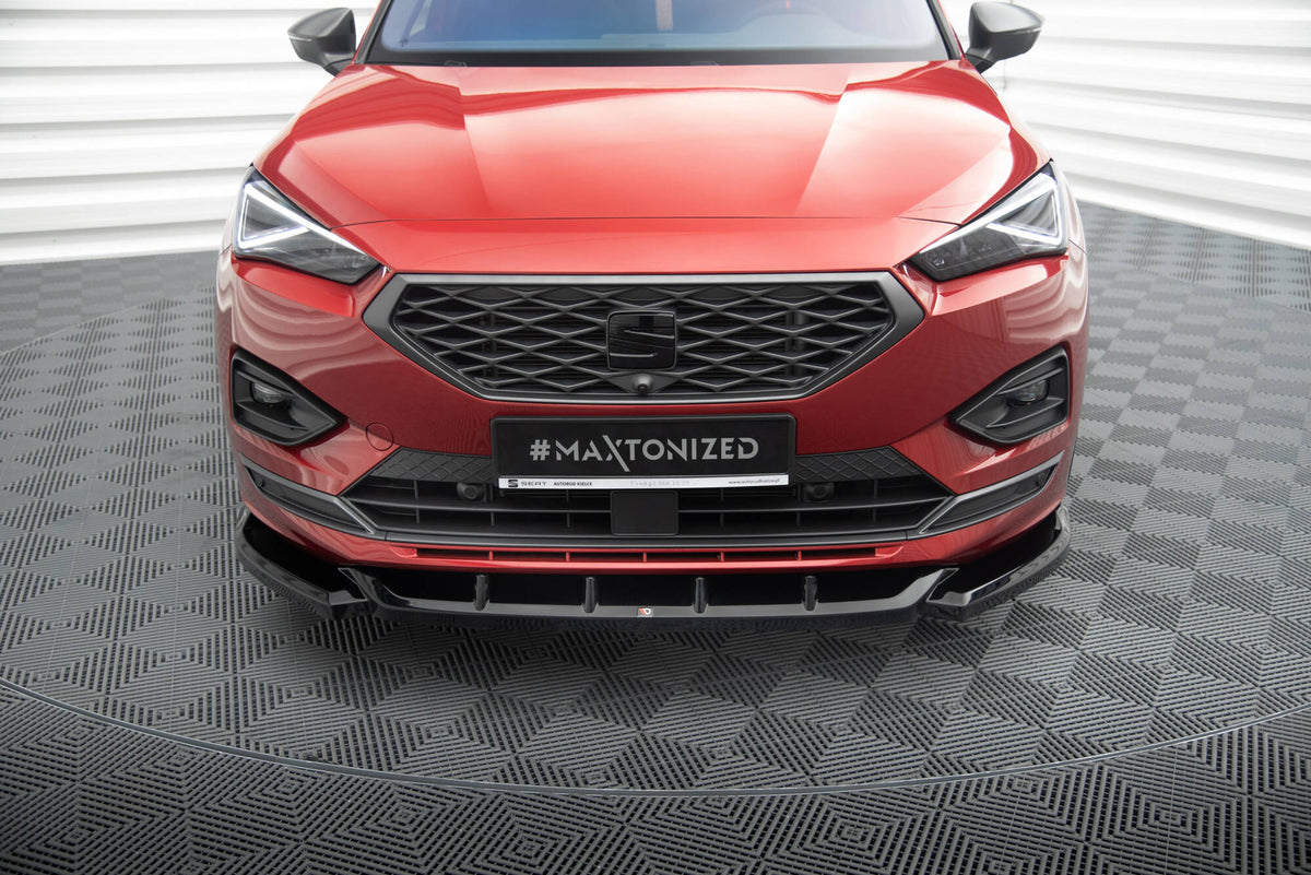 Street+ Spoilerlippe Front Ansatz V.1 passend für Seat Tarraco FR Mk1 schwarz Hochglanz – Ansicht 4