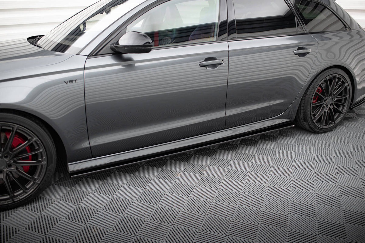Street+ Seitenschweller Leisten passend für V.1 passend für Audi A6 / A6 C7 S-line/ S6 C7 Facelift schwarz Hochglanz – Ansicht 3