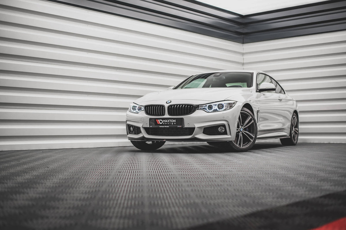 Street+ Spoilerlippe Front Ansatz V.2 passend für BMW 4er Coupe / Gran Coupe / Cabrio M-Paket F32 / F36 / F33 schwarz Hochglanz – Ansicht 5