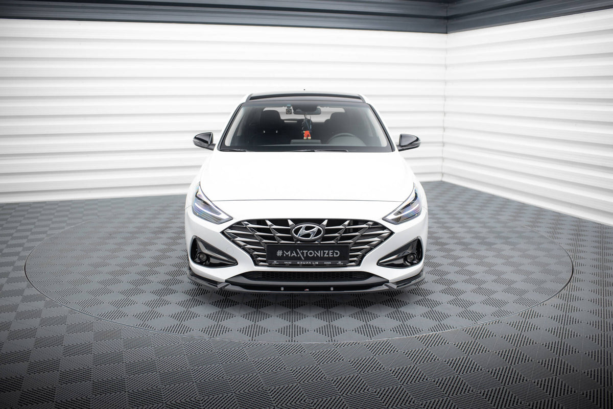 Street+ Spoilerlippe Front Ansatz V.2 passend für Hyundai I30 Mk3 Facelift schwarz Hochglanz – Ansicht 1