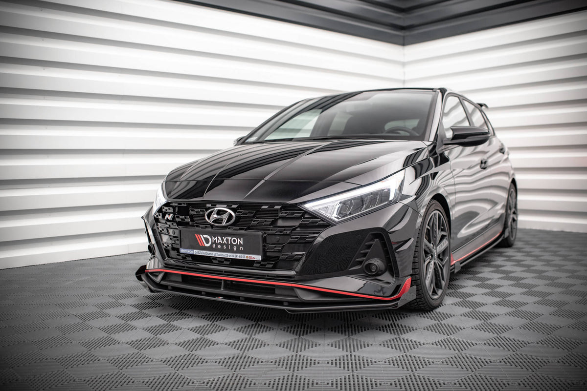 Street Pro Street+ Spoilerlippe Front Ansatz passend für + Flaps passend für V.1 + Flaps Hyundai I20 N Mk3 schwarz Hochglanz – Ansicht 3