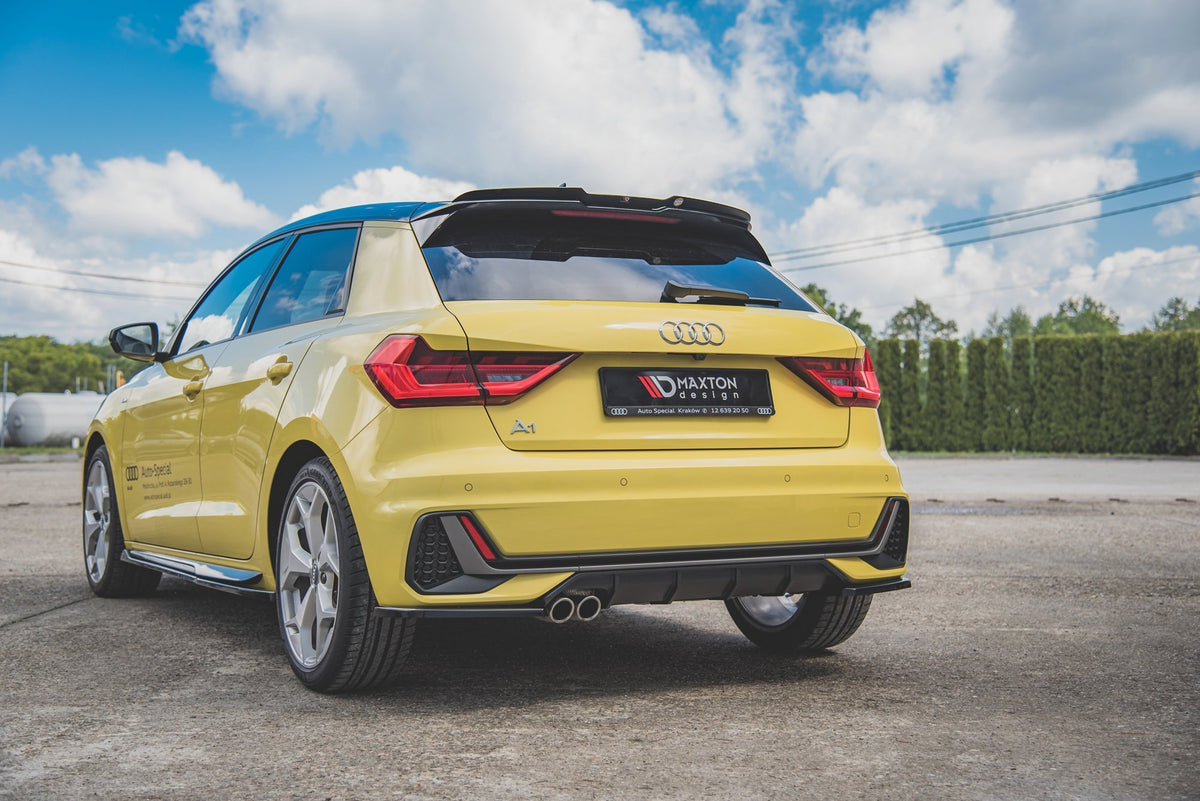 Heck Ansatz Flaps Diffusor passend für Audi A1 S-Line GB schwarz Hochglanz – Ansicht 6