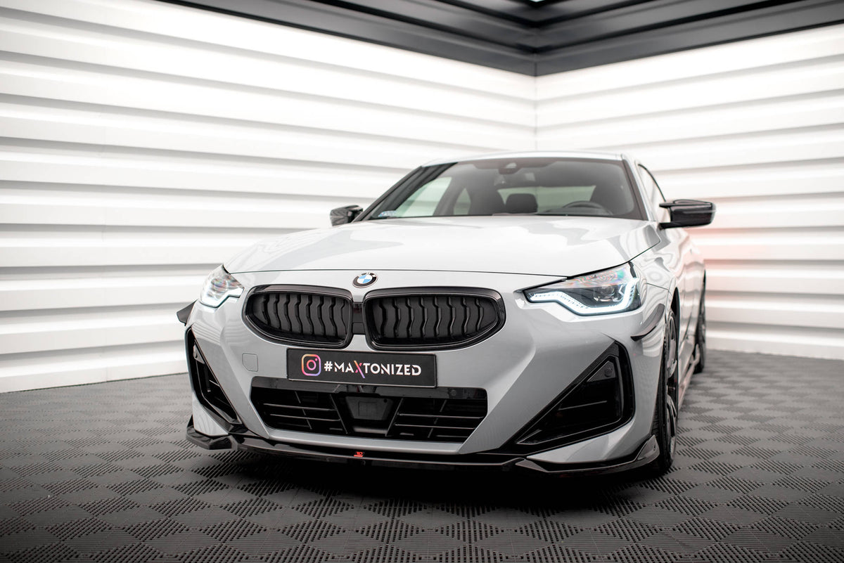 Street+ Spoilerlippe Front Ansatz V.1 passend für BMW 2 Coupe M-Paket / M240i G42 schwarz Hochglanz – Ansicht 4