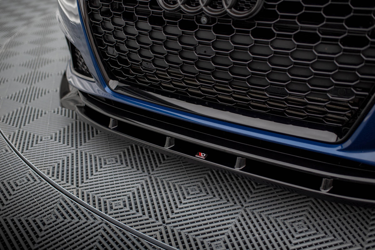 Street+ Spoilerlippe Front Ansatz V.1 passend für Audi A4 Competition B9  schwarz Hochglanz – Ansicht 3