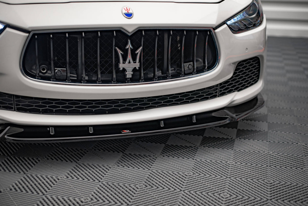 Street+ Spoilerlippe Front Ansatz V.2 passend für Maserati Ghibli Mk3 schwarz Hochglanz – Ansicht 3