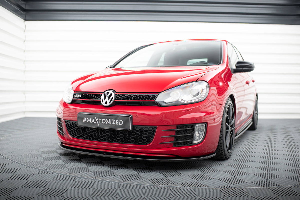 Street+ Spoilerlippe Front Ansatz passend für VER.2 VW GOLF 6 GTI schwarz Hochglanz – Ansicht 4