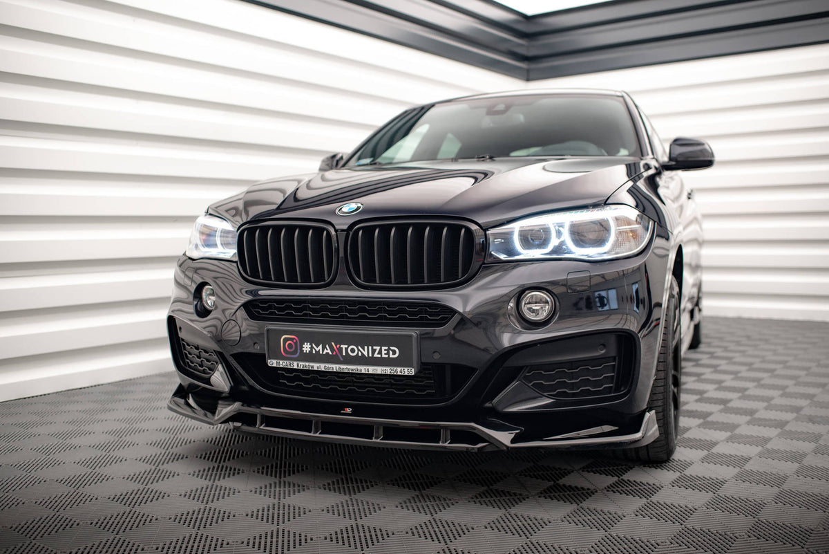 Street+ Spoilerlippe Front Ansatz V.3 passend für BMW X6 M-Paket F16 schwarz Hochglanz – Ansicht 4