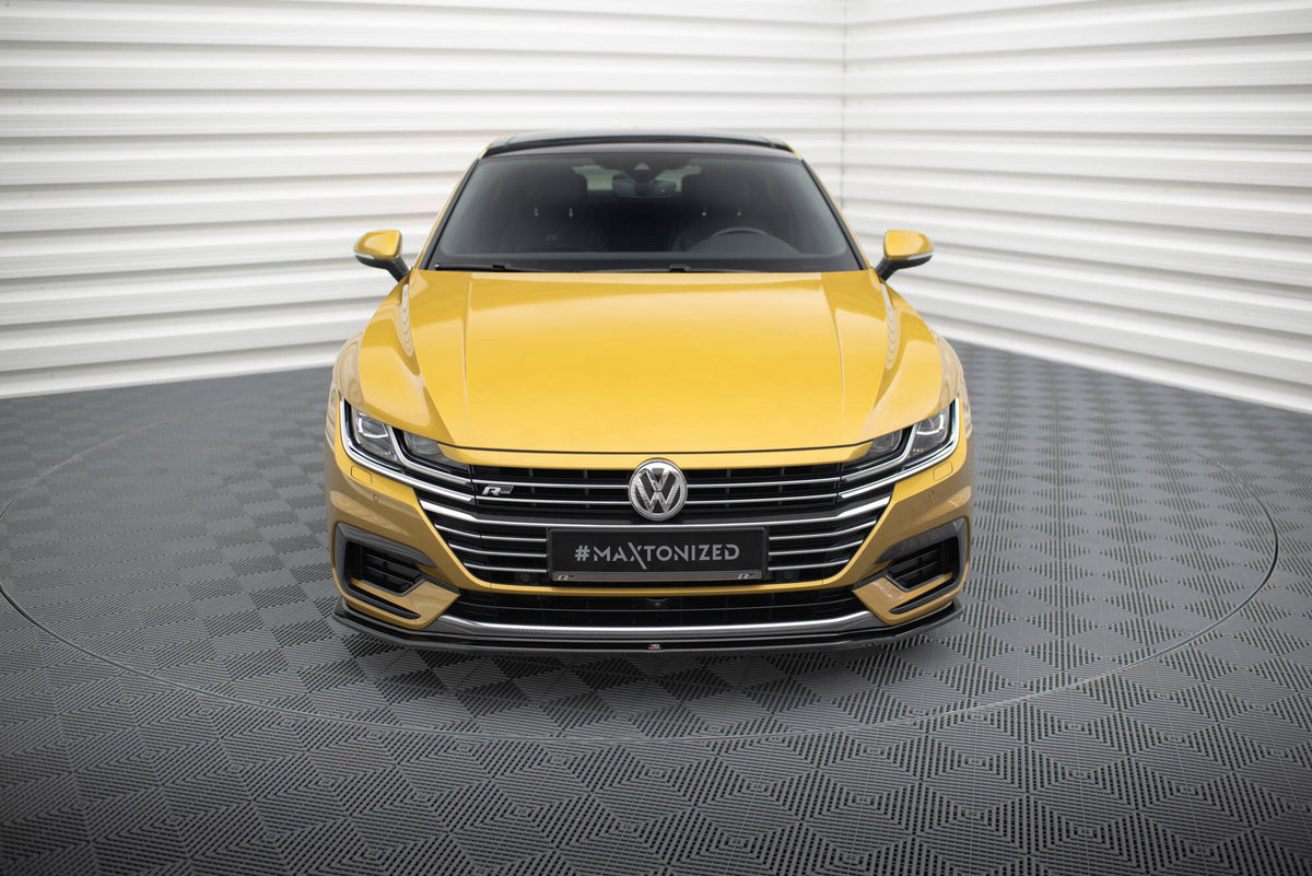 Street+ Spoilerlippe Front Ansatz V.1 passend für VW Arteon R-Line Limousine / Shooting Brake Mk1 schwarz Hochglanz – Ansicht 1