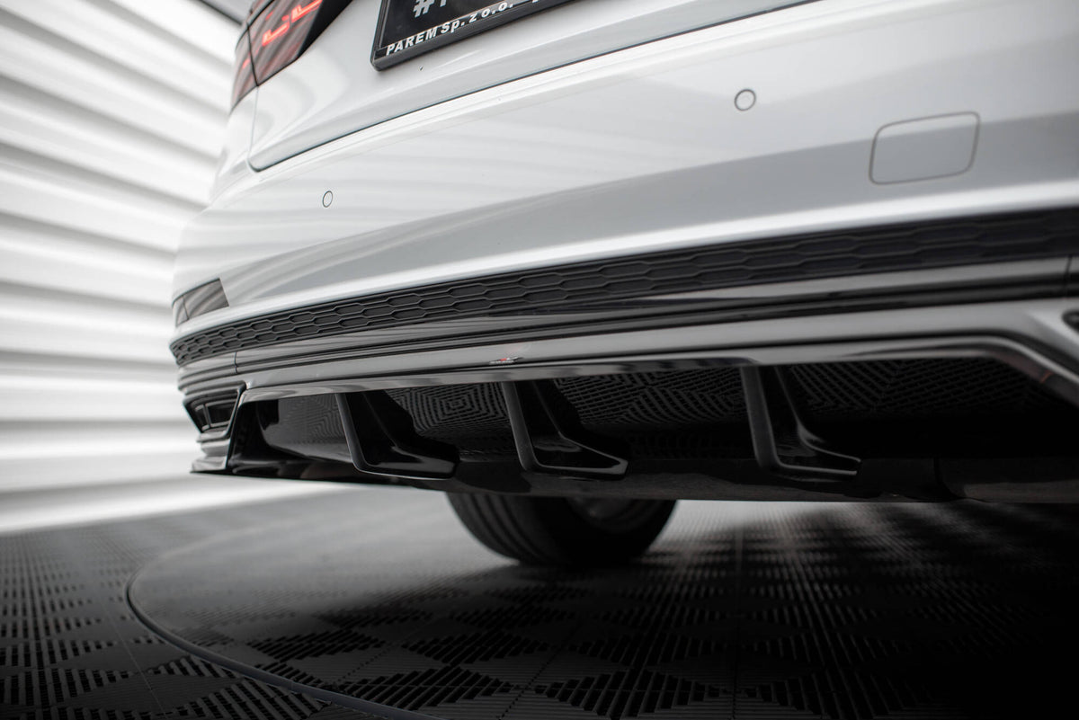 Street+ Mittlerer Diffusor RACE passend für Audi A8 S-Line D5 schwarz Hochglanz – Ansicht 4