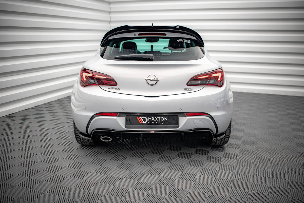Heck Ansatz Flaps Diffusor V.2 passend für Opel Astra GTC OPC-Line J schwarz Hochglanz – Ansicht 1