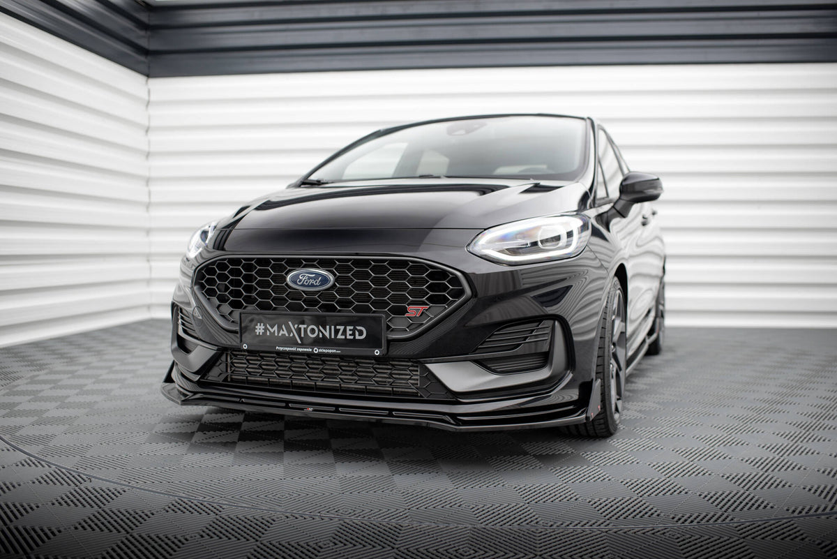 Street+ Spoilerlippe Front Ansatz V.4 + Flaps passend für Ford Fiesta ST / ST-line Mk8 Facelift – Ansicht 1