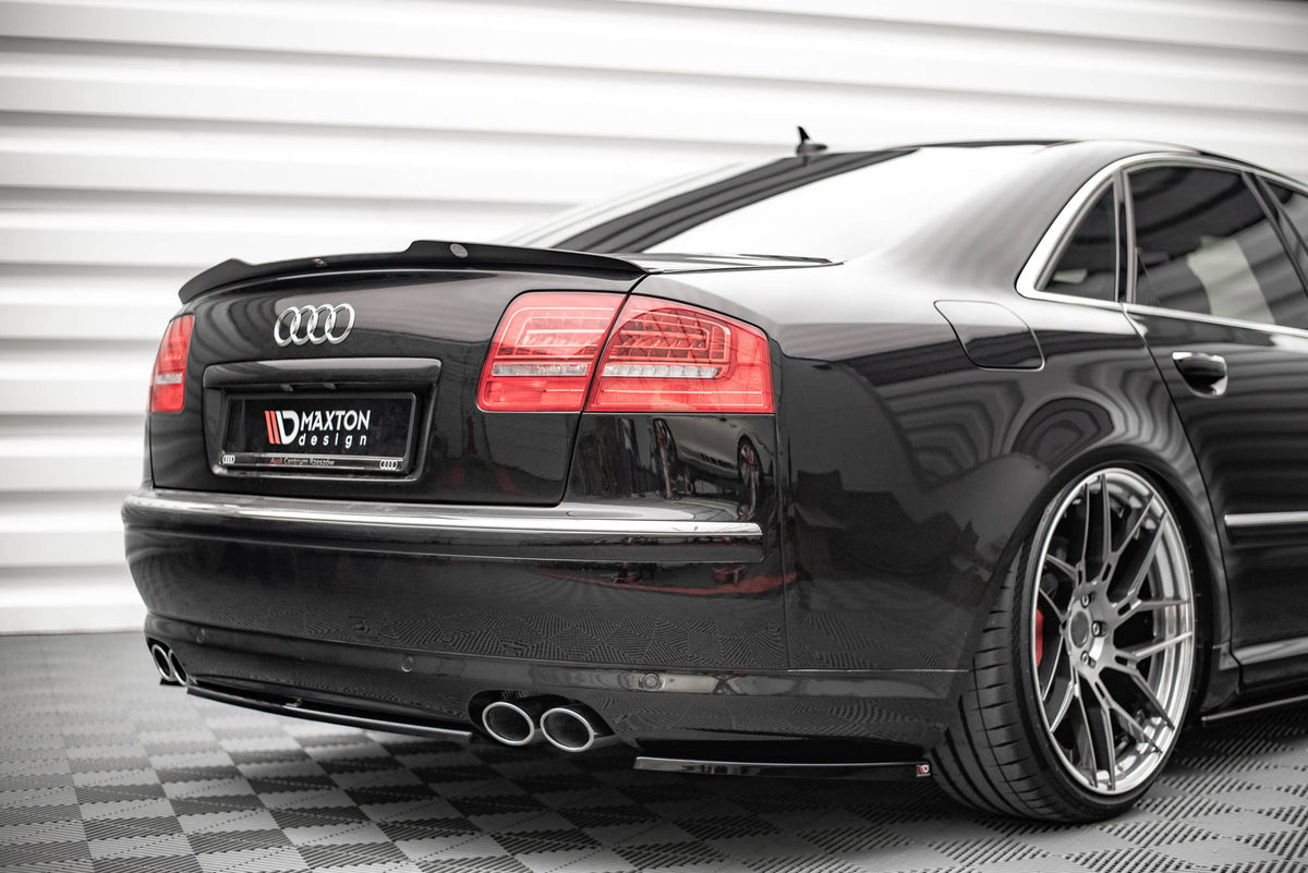 Heck Ansatz Flaps Diffusor passend für Audi S8 D3 schwarz Hochglanz – Ansicht 1