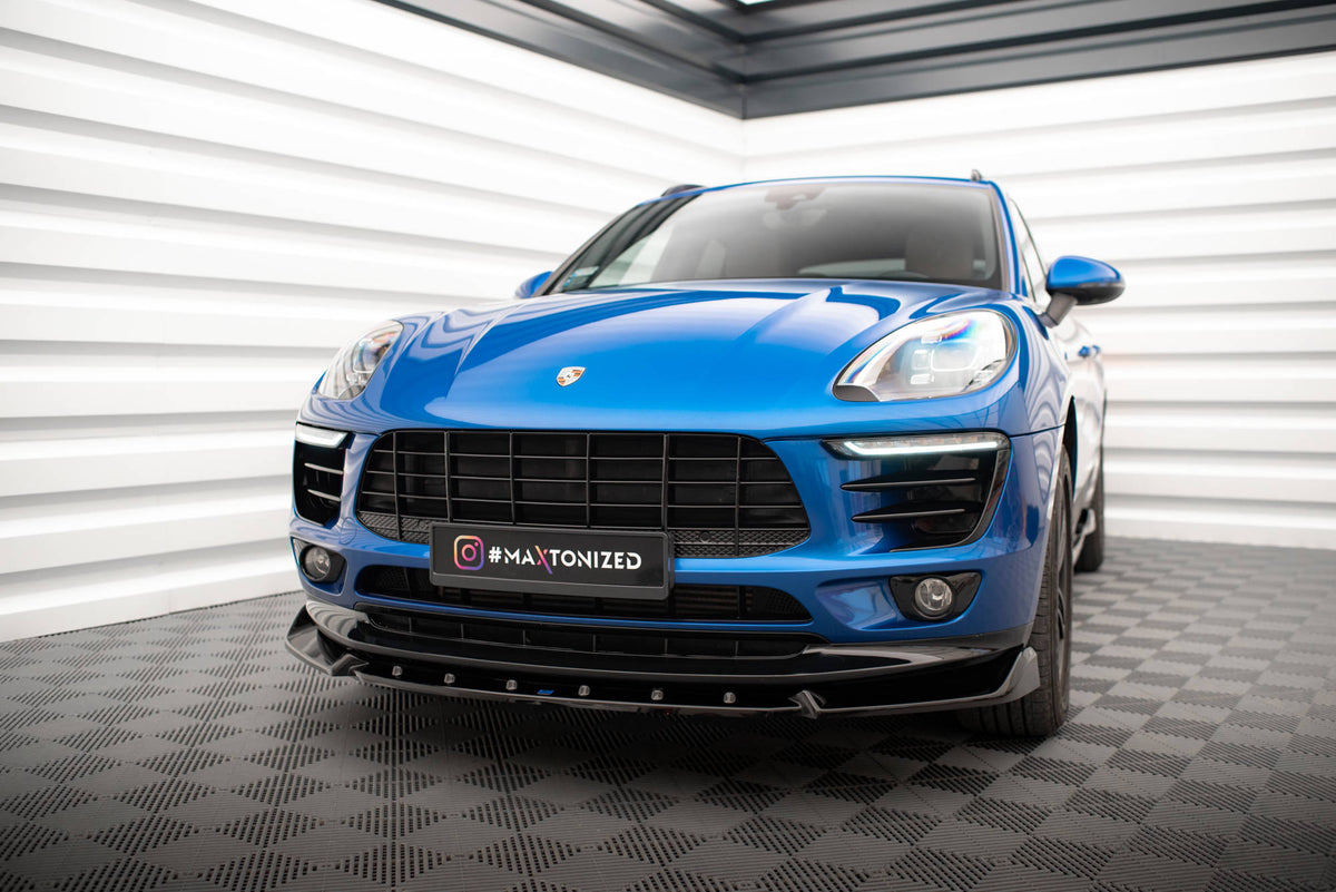 Street+ Spoilerlippe Front Ansatz V.2 passend für Porsche Macan Mk1 schwarz Hochglanz – Ansicht 4