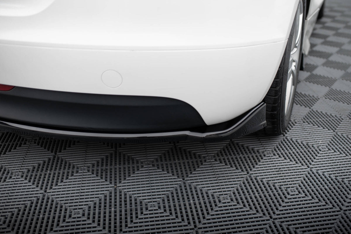 Heck Ansatz Flaps Diffusor passend für Audi TT 8J schwarz Hochglanz – Ansicht 1