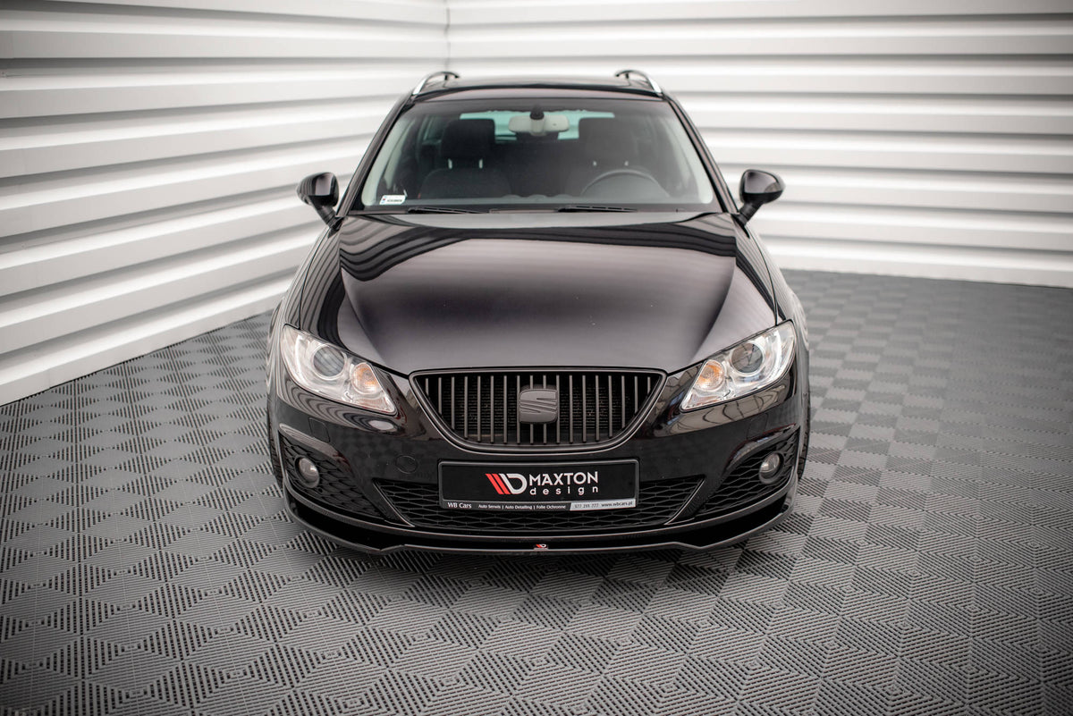 Street+ Spoilerlippe Front Ansatz V.2 passend für Seat Exeo schwarz Hochglanz – Ansicht 3