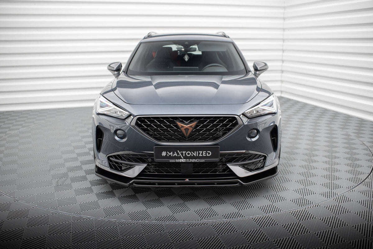 Street+ Spoilerlippe Front Ansatz V.5 passend für Cupra Formentor Mk1 schwarz Hochglanz – Ansicht 1