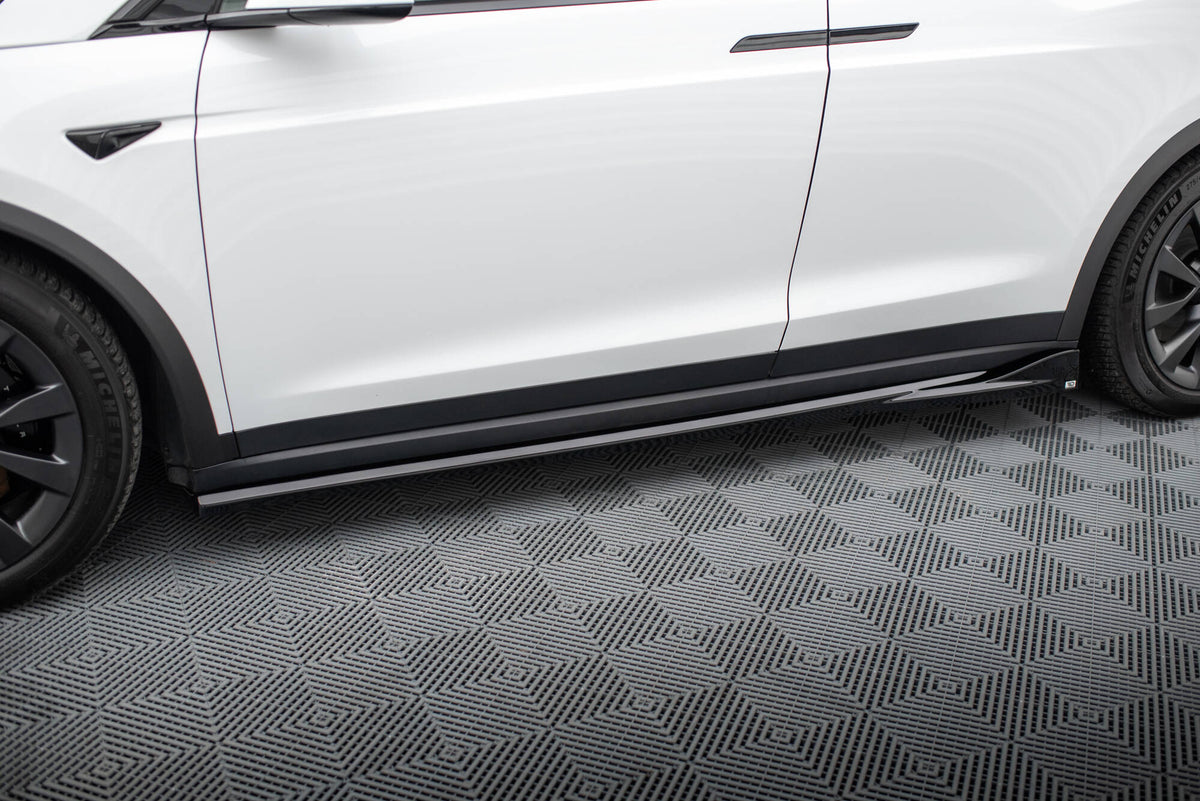 Street+ Seitenschweller Leisten passend für Tesla Model X Mk1 Facelift schwarz Hochglanz – Ansicht 3