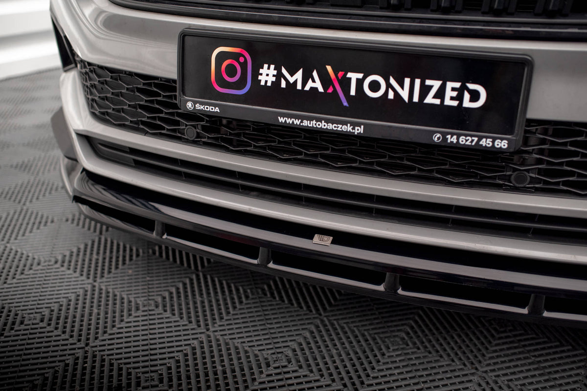 Street+ Spoilerlippe Front Ansatz passend für Skoda Karoq Sportline Mk1 Facelift schwarz Hochglanz – Ansicht 3