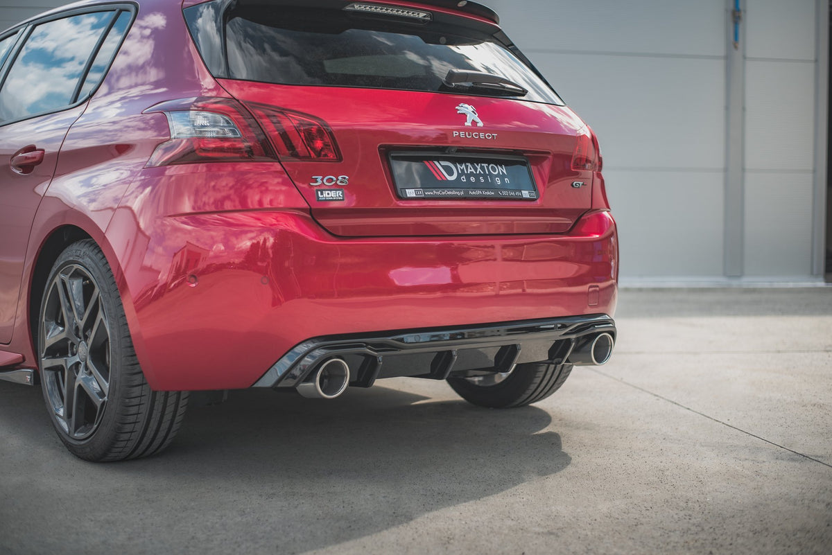 Diffusor Heck Ansatz + Endrohre passend für Peugeot 308 GT Mk2 Facelift – Ansicht 5