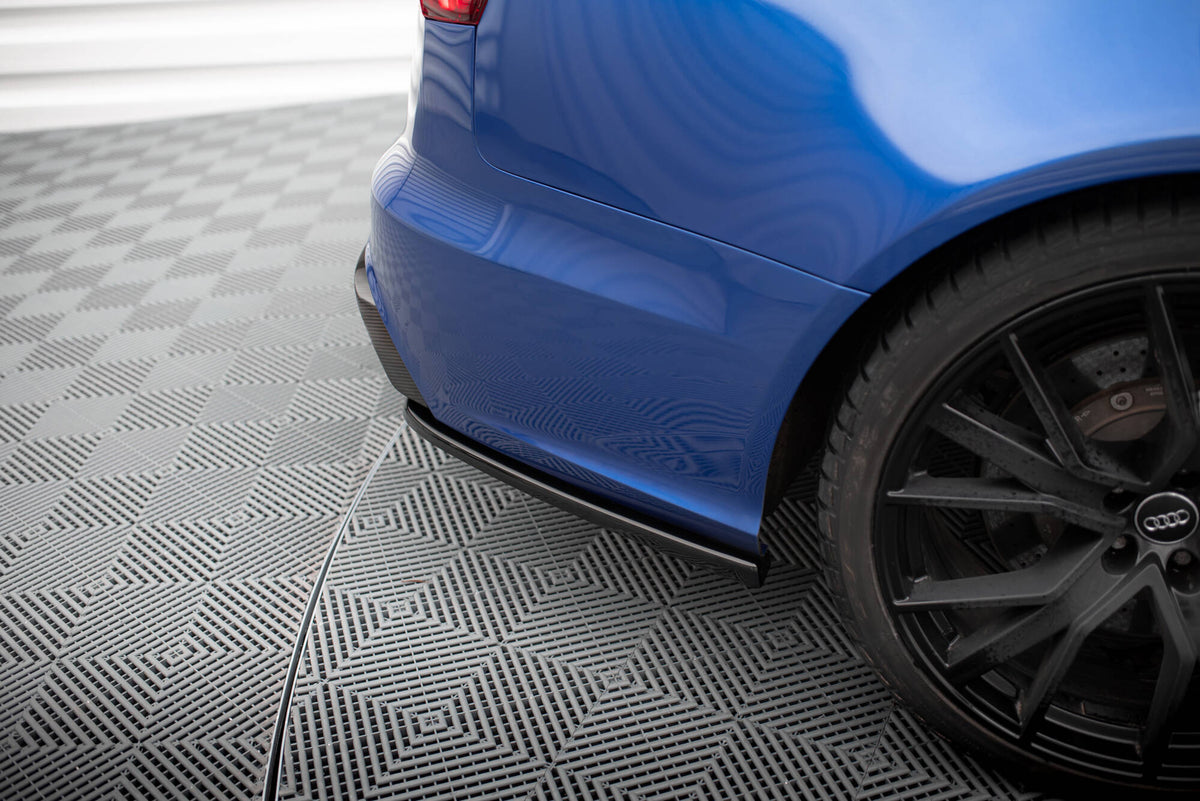 Heck Ansatz Flaps Diffusor V.2 passend für Audi RS6 C7 / C7 Facelift schwarz Hochglanz – Ansicht 4