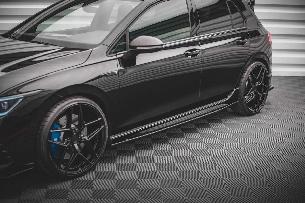 Street+ Seitenschweller Leisten V.2 passend für VW Golf R Hatchback Mk8 Facelift schwarz Hochglanz – Ansicht 3