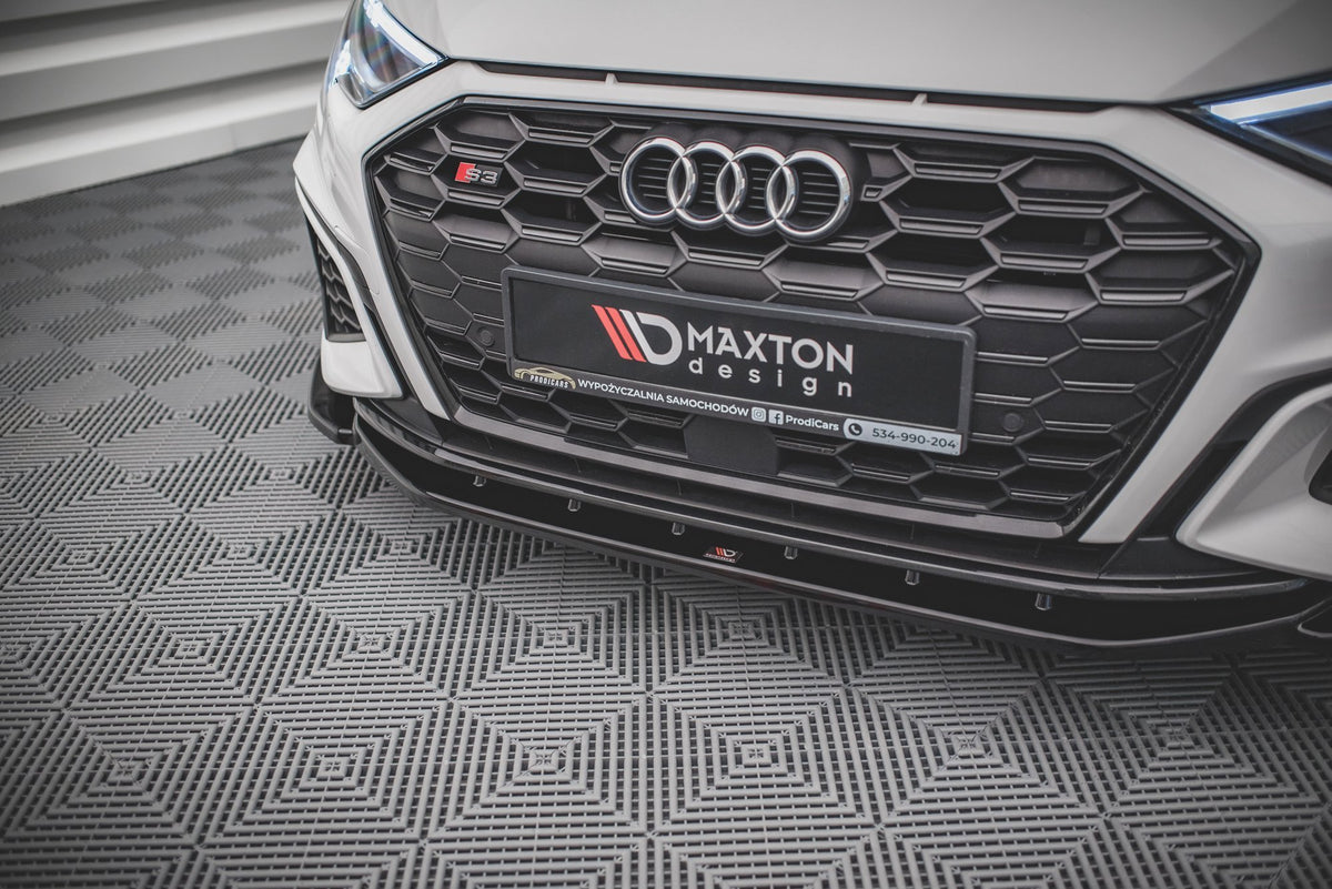 Street+ Spoilerlippe Front Ansatz V.4 passend für Audi S3 / A3 S-Line 8Y schwarz Hochglanz – Ansicht 3