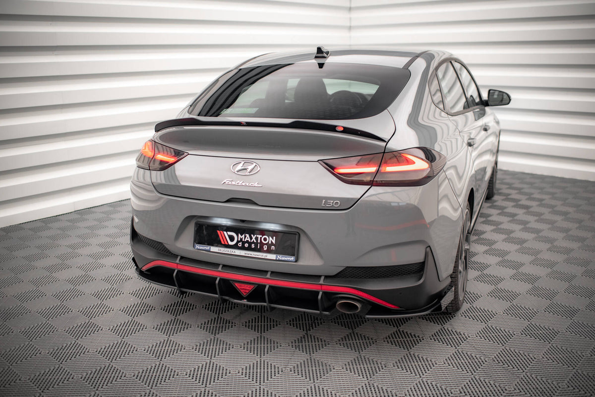 Hintere Seiten Flaps passend für Hyundai I30 Fastback N-Line Mk3 Facelift schwarz Hochglanz – Ansicht 3
