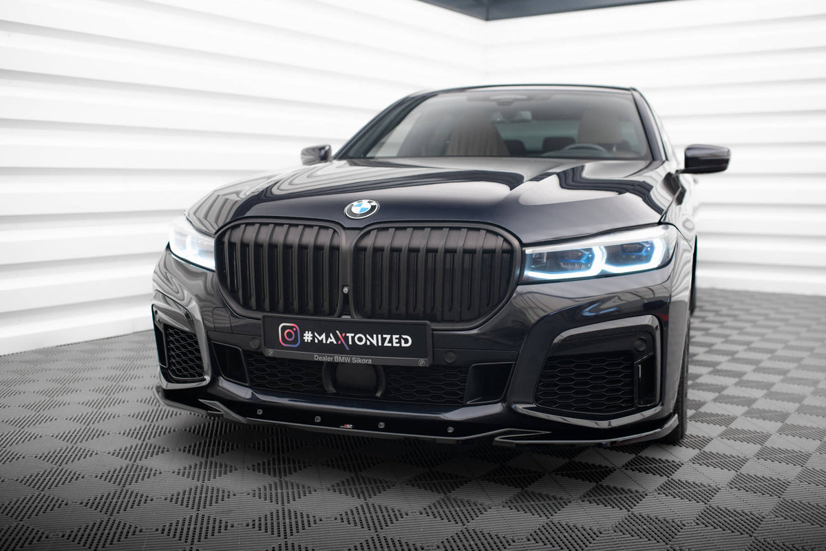 Street+ Spoilerlippe Front Ansatz V.3 passend für BMW 7 M-Paket G11 / G12 Facelift schwarz Hochglanz – Ansicht 4