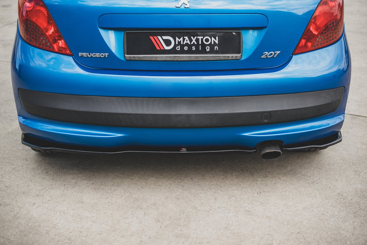 Heck Ansatz Flaps Diffusor passend für Peugeot 207 Sport schwarz Hochglanz – Ansicht 1