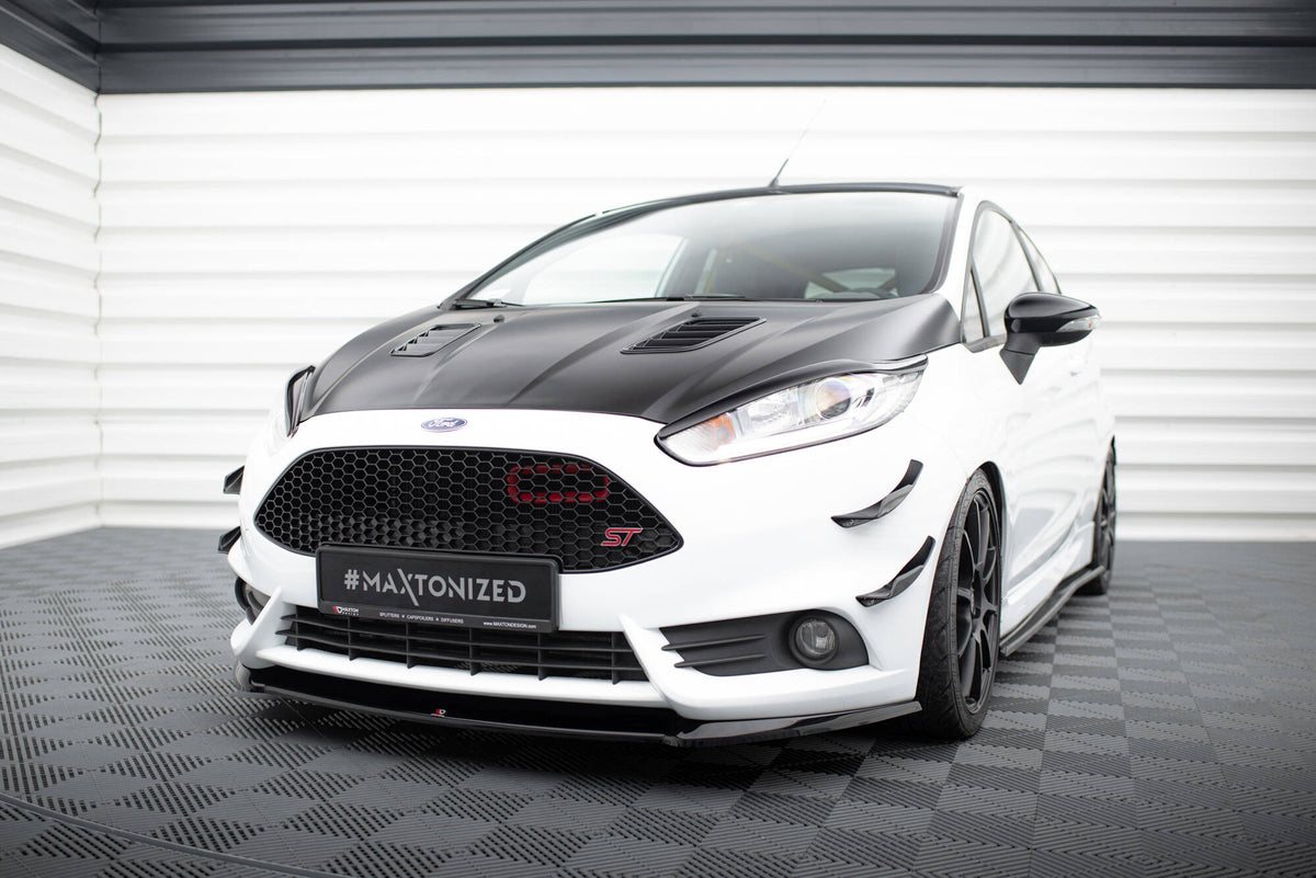 Street+ Spoilerlippe Front Ansatz passend für (Cupra) Ford Fiesta ST Mk7 FL schwarz Hochglanz – Ansicht 3