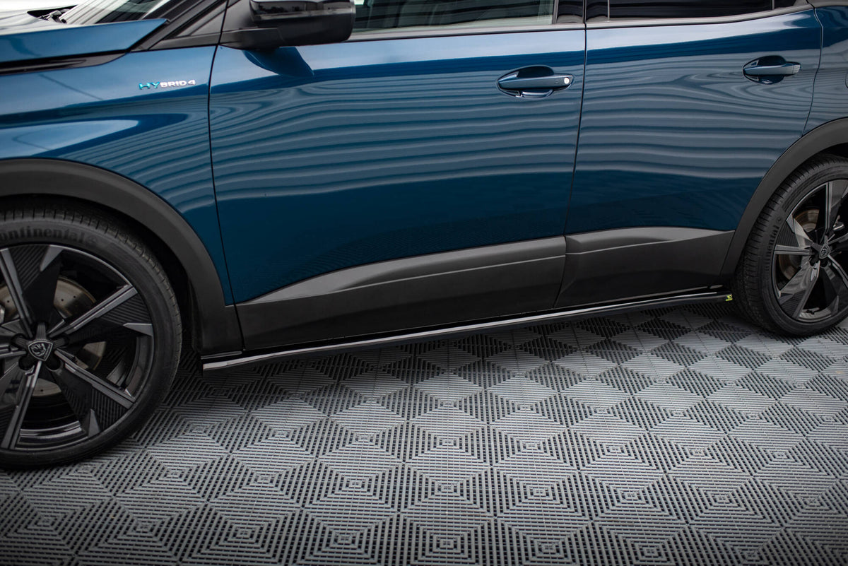 Street+ Seitenschweller Leisten passend für Peugeot 3008 GT-Line Mk2 Facelift schwarz Hochglanz – Ansicht 3