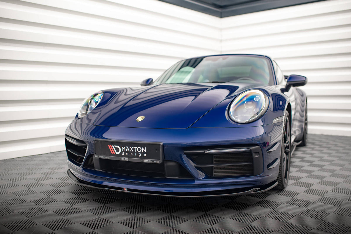 Street+ Spoilerlippe Front Ansatz V.1 passend für Porsche 911 Carrera Aero / Carrera GTS 992 schwarz Hochglanz – Ansicht 5