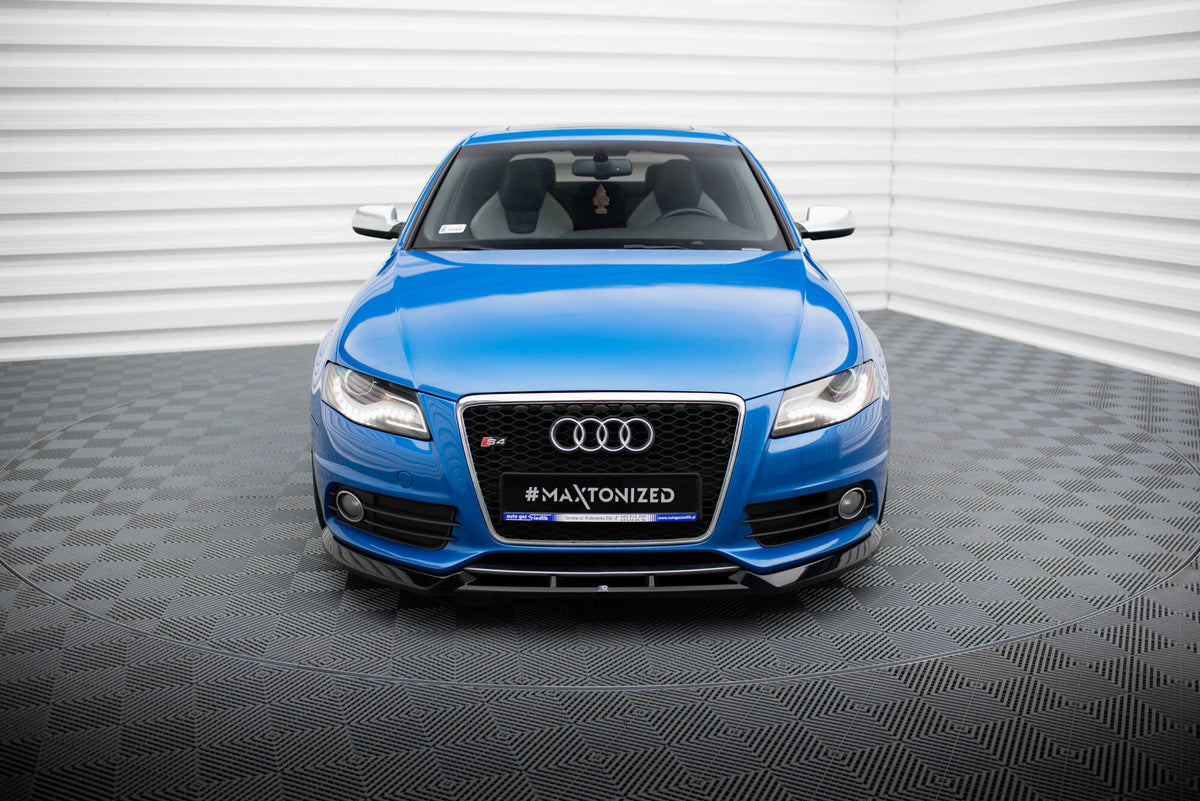 Street+ Spoilerlippe Front Ansatz V.4 passend für Audi S4 / A4 S-Line B8 schwarz Hochglanz – Ansicht 1