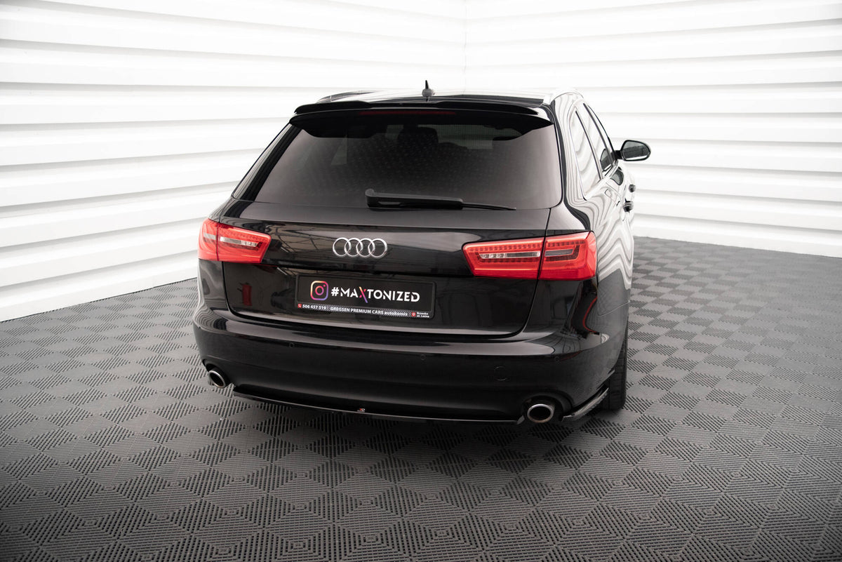 Heck Ansatz Flaps Diffusor V.2 passend für Audi A6 Avant / Limousine C7  schwarz Hochglanz – Ansicht 3