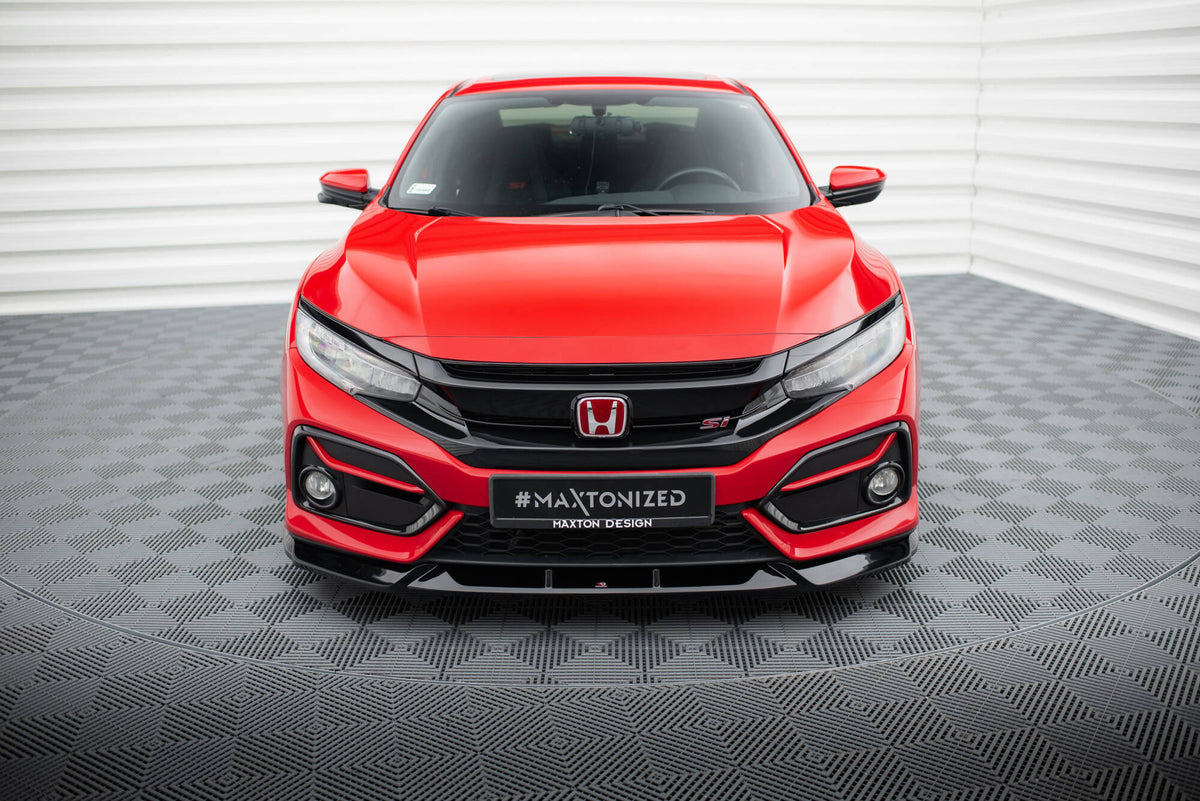 Street+ Spoilerlippe Front Ansatz passend für Honda Civic SI Mk10 schwarz Hochglanz – Ansicht 1