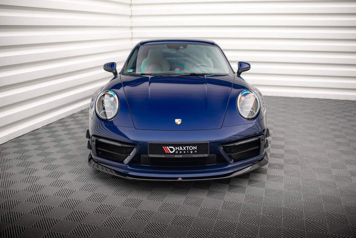 Street+ Spoilerlippe Front Ansatz V.2 passend für Porsche 911 Carrera Aero / Carrera GTS 992 schwarz Hochglanz – Ansicht 1