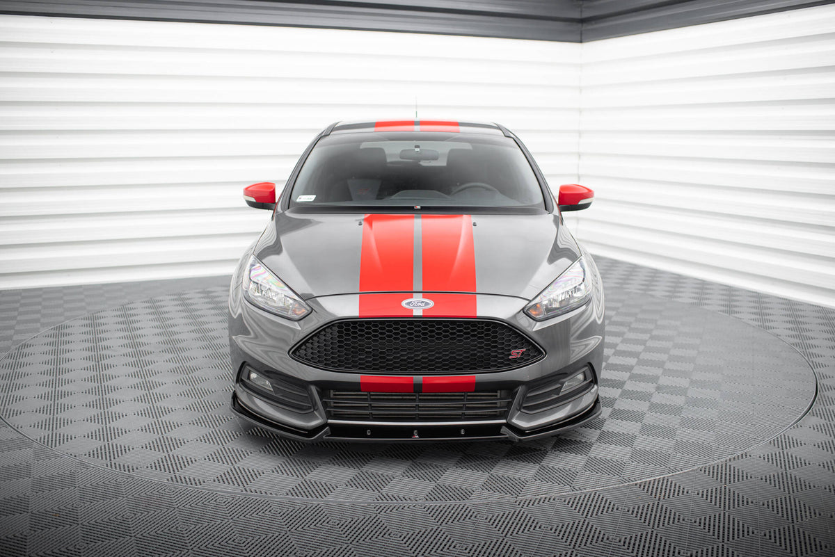 Street+ Spoilerlippe Front Ansatz V.4 passend für Ford Focus ST Mk3 Facelift schwarz Hochglanz – Ansicht 1