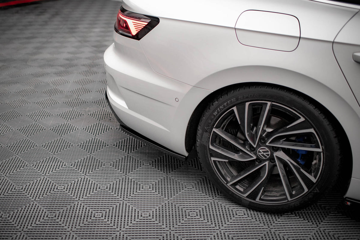 Heck Ansatz Flaps Diffusor passend für VW Arteon R Limousine / Shooting Brake Mk1 Facelift schwarz Hochglanz – Ansicht 1
