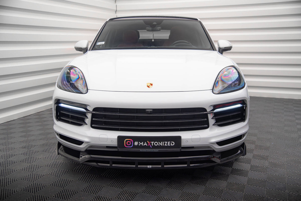 Street+ Spoilerlippe Front Ansatz passend für Porsche Cayenne Coupe / SUV Mk3 schwarz Hochglanz – Ansicht 1