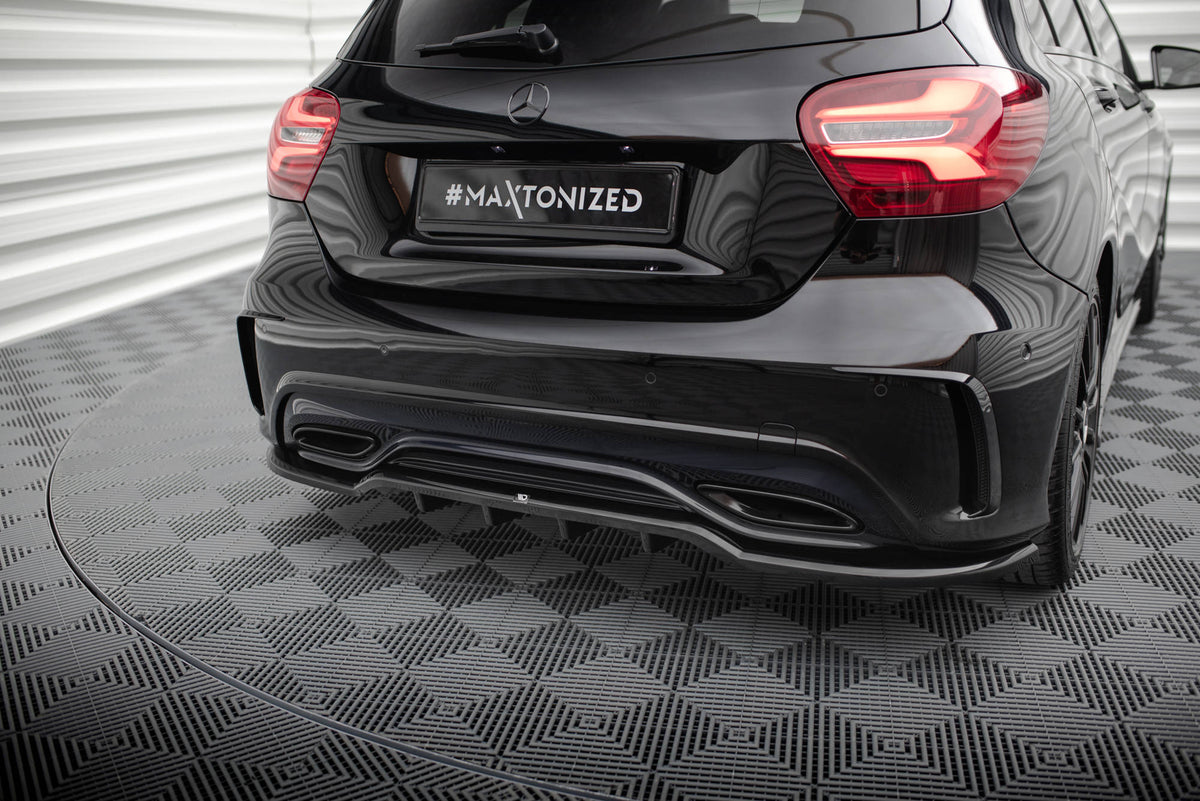 Street+ Mittlerer Diffusor RACE passend für Mercedes-Benz A AMG-Line W176 Facelift schwarz Hochglanz – Ansicht 5