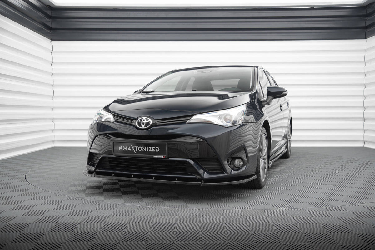 Street+ Spoilerlippe Front Ansatz V.1 passend für Toyota Avensis Mk3 Facelift schwarz Hochglanz – Ansicht 3