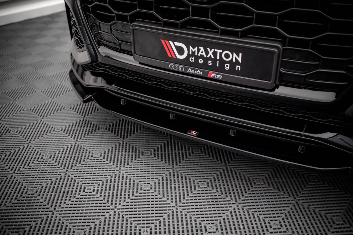 Street+ Spoilerlippe Front Ansatz V.1 passend für Audi RSQ8 Mk1 schwarz Hochglanz – Ansicht 3